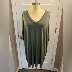 Piko 1988 Olive V-Neck Tunic Dress
